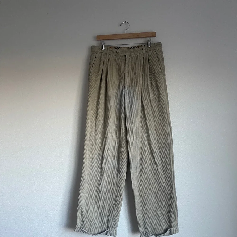 Burberry Beige‎ Corduroy Cotton Trouser Pants Size